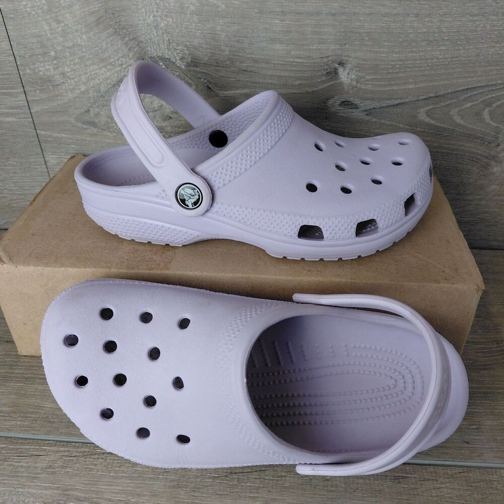 Crocs Classic Clogs Purple Slip On Shoes Unisex M3 W5 Lightweight Water Sandals